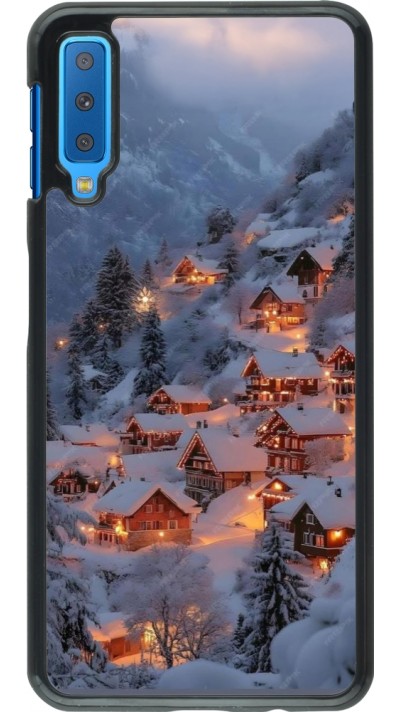 Samsung Galaxy A7 Case Hülle - Winter 25 Winter snowy village