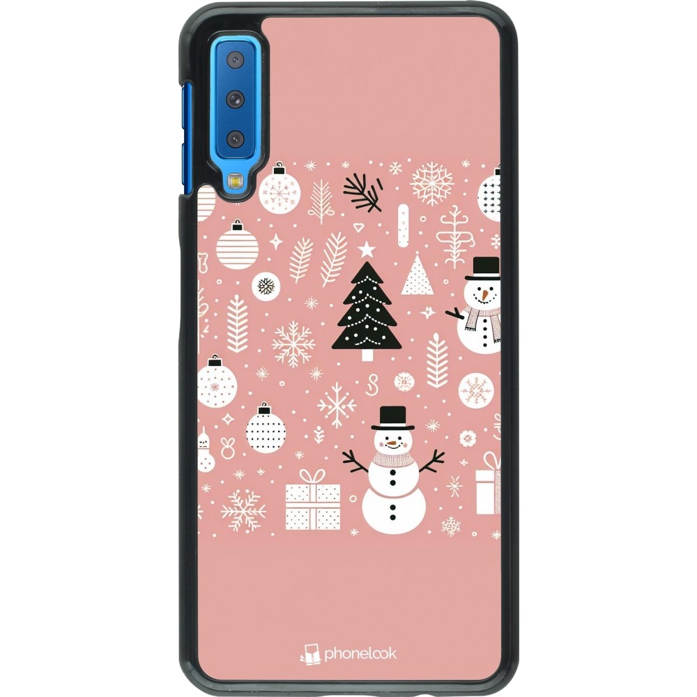 Samsung Galaxy A7 Case Hülle - Weihnachten 2024 Rose Schneemann Weihnachten