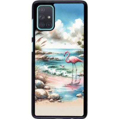Samsung Galaxy A71 Case Hülle - Flamingo Aquarell