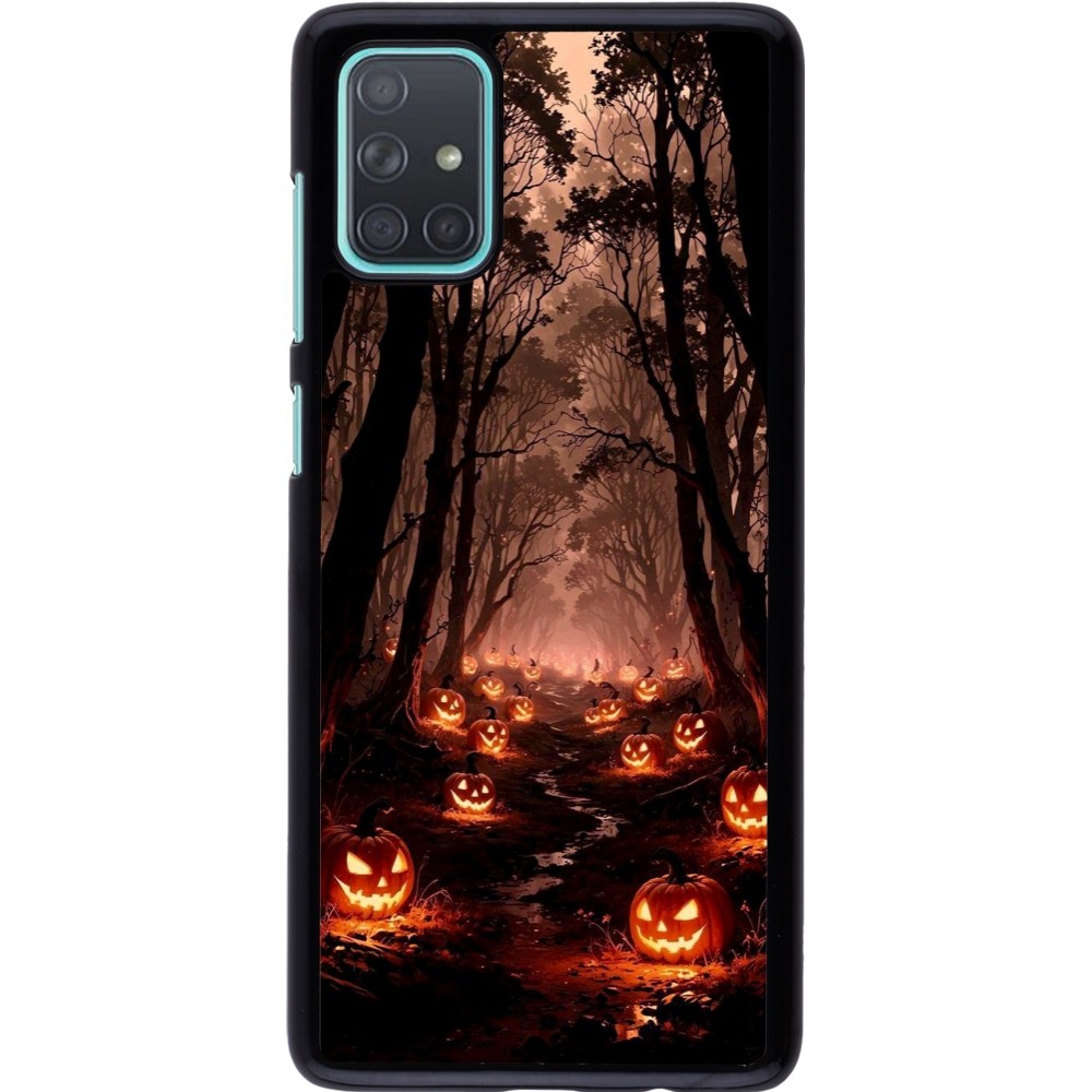 Samsung Galaxy A71 Case Hülle - Halloween 2025 Road of Terrifying Pumpkins