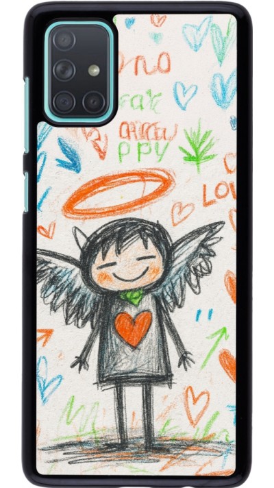 Coque Samsung Galaxy A71 - Little Angel Sketch Love
