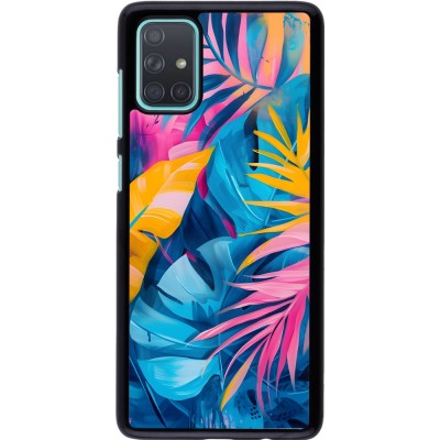 Samsung Galaxy A71 Case Hülle - Palms Blue