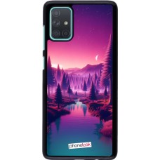 Samsung Galaxy A71 Case Hülle - Lila-rosa Landschaft