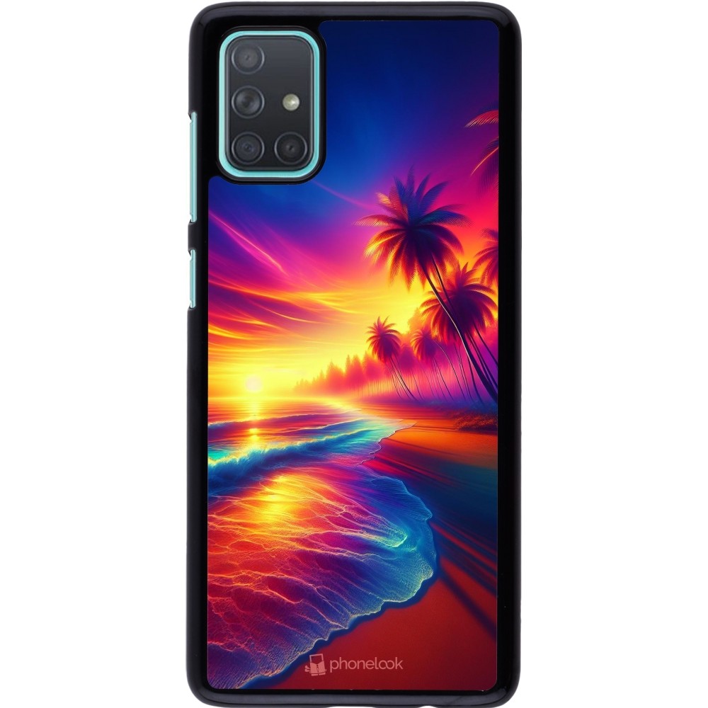 Samsung Galaxy A71 Case Hülle - Strand Sonnenuntergang auffällig