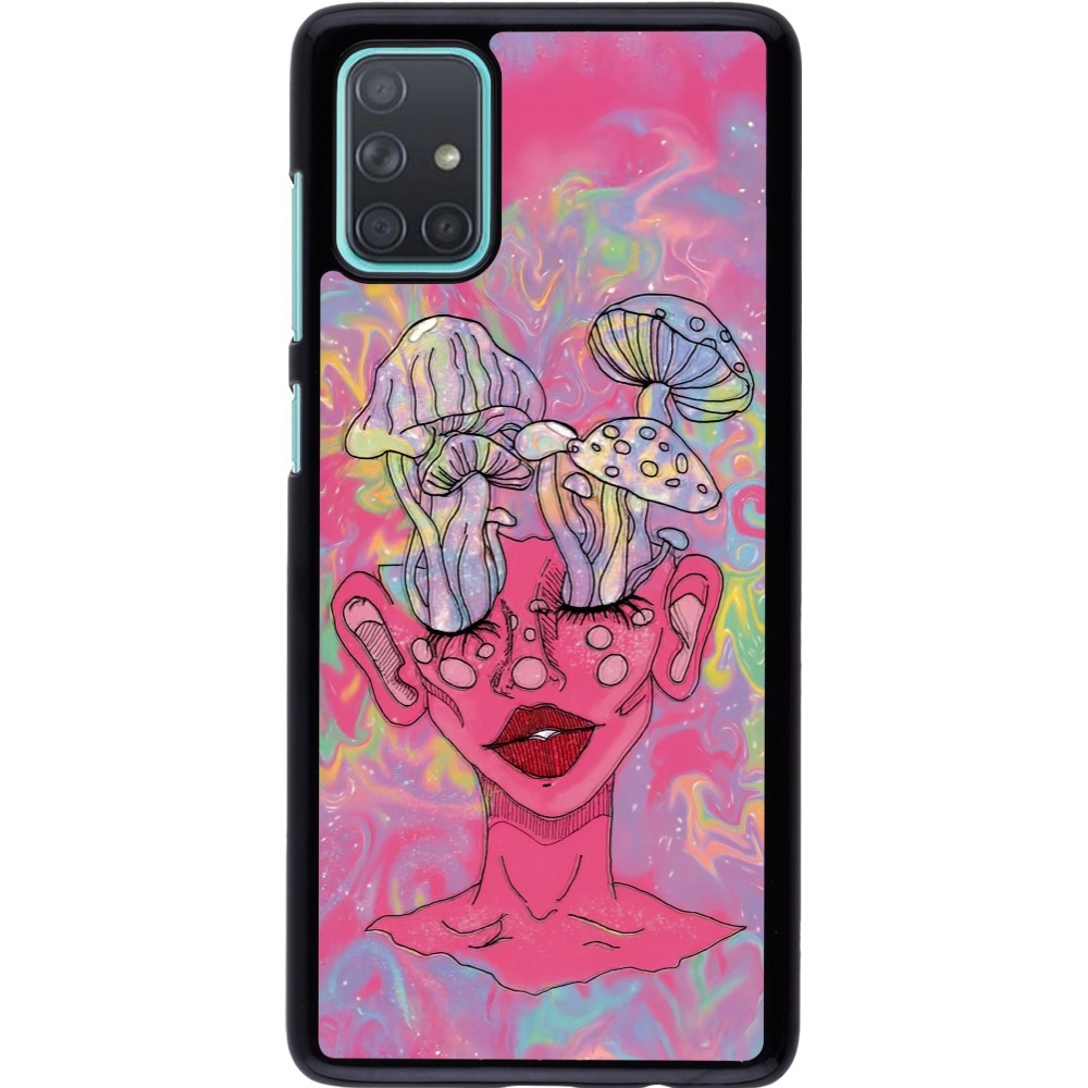 Samsung Galaxy A71 Case Hülle - Psychedelic pink mushroom