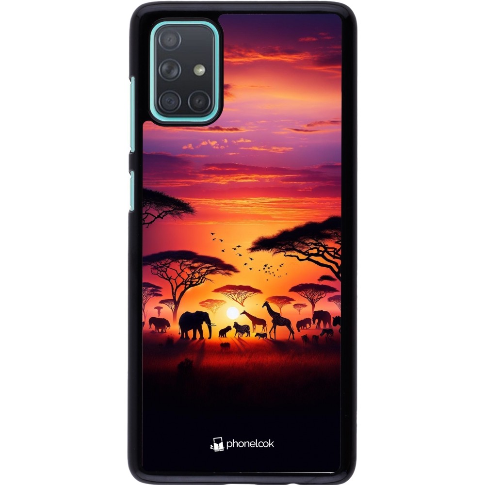 Samsung Galaxy A71 Case Hülle - Safari Sonnenuntergang Wildtiere