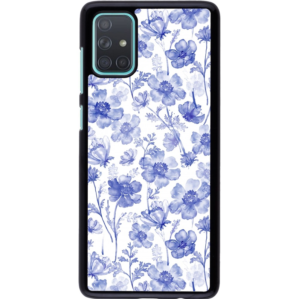 Samsung Galaxy A71 Case Hülle - Spring 23 watercolor blue flowers