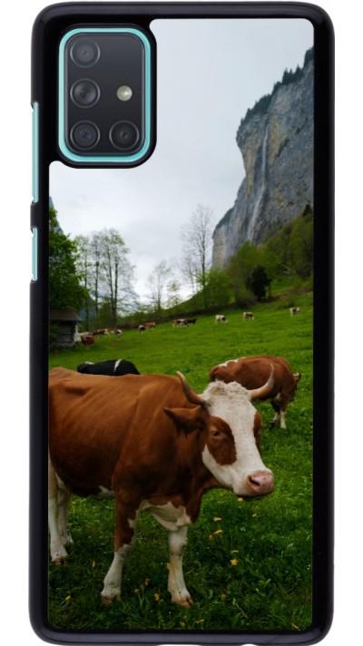 Samsung Galaxy A71 Case Hülle -  Nationalfeiertag Schweiz Kühe