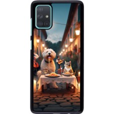 Samsung Galaxy A71 Case Hülle - Valentin 2024 Hund & Katze Kerzenlicht
