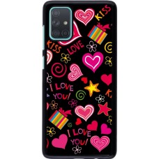Samsung Galaxy A71 Case Hülle - Valentine 2023 love symbols