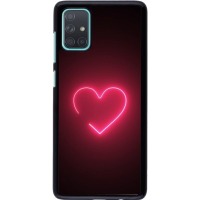 Samsung Galaxy A71 Case Hülle - Valentine 2023 single neon heart