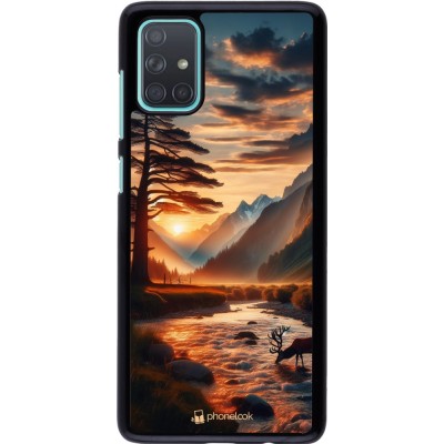 Samsung Galaxy A71 Case Hülle - Tal Sonnenuntergang Hirsch Baum