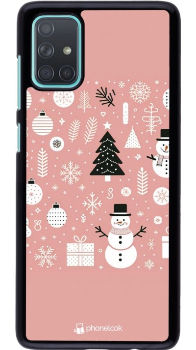 Samsung Galaxy A71 Case Hülle - Weihnachten 2024 Rose Schneemann Weihnachten