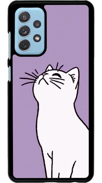 Samsung Galaxy A72 Case Hülle - Chat auf lila Hintergrund