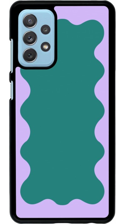 Samsung Galaxy A72 Case Hülle - Wavy Rectangle Green Purple