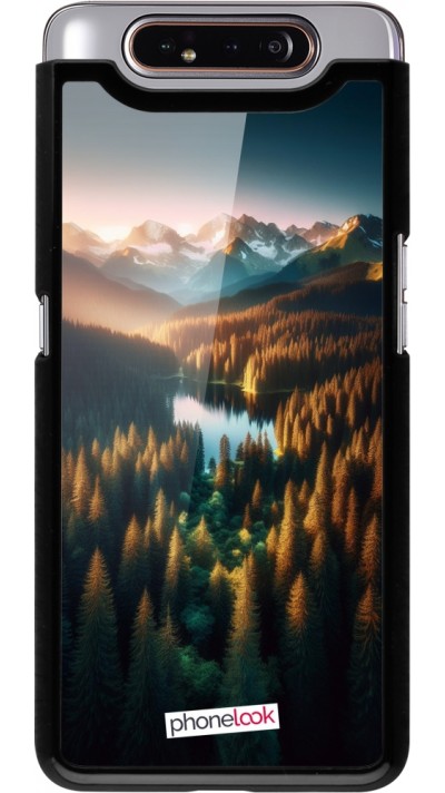 Samsung Galaxy A80 Case Hülle - Sonnenuntergang Waldsee