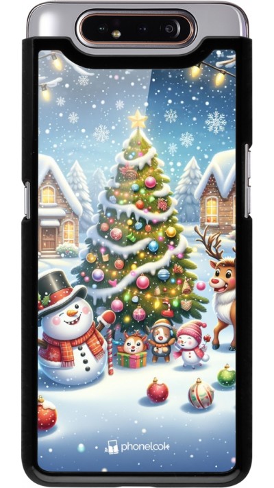 Samsung Galaxy A80 Case Hülle - Weihnachten 2023 Schneemann und Tannenbaum