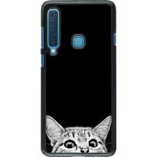 Hülle Samsung Galaxy A9 - Cat Looking Up Black