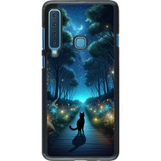 Samsung Galaxy A9 Case Hülle - Schwarze Katze Spaziergang