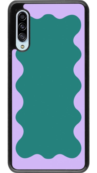 Samsung Galaxy A90 5G Case Hülle - Wavy Rectangle Green Purple