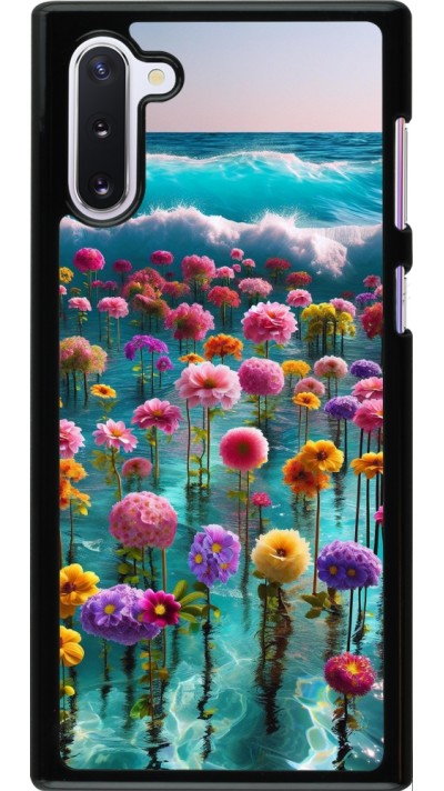 Samsung Galaxy Note 10 Case Hülle - Blumenmeer Wellen