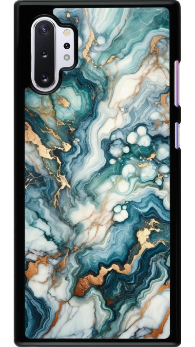 Coque Samsung Galaxy Note 10+ - Marbre Vert Bleu Doré