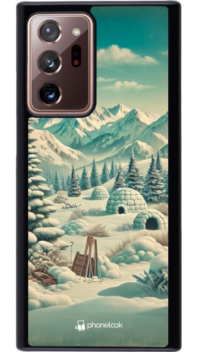 Samsung Galaxy Note 20 Ultra Case Hülle - Vintage Schneebedeckter Berg Iglu