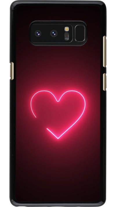 Samsung Galaxy Note8 Case Hülle - Valentine 2023 single neon heart
