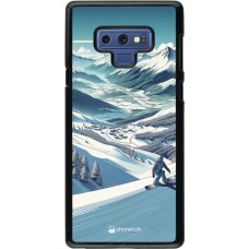 Samsung Galaxy Note9 Case Hülle - Snowboarder Berg