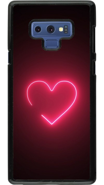 Samsung Galaxy Note9 Case Hülle - Valentine 2023 single neon heart