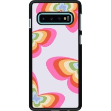 Samsung Galaxy S10 Case Hülle - Easter 2024 rainbow butterflies