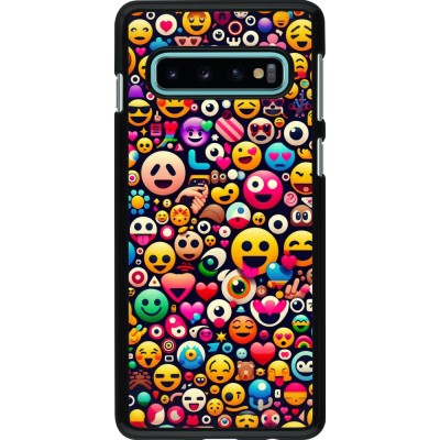 Samsung Galaxy S10 Case Hülle - Emoji Mix Farbe