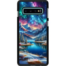 Samsung Galaxy S10 Case Hülle - Fantasiebergsee Himmel Sterne