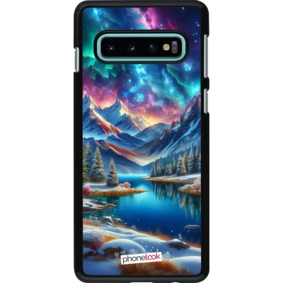 Samsung Galaxy S10 Case Hülle - Fantasiebergsee Himmel Sterne