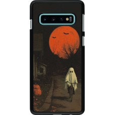 Samsung Galaxy S10 Case Hülle - Halloween 2025 Ghost on a bicycle