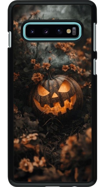 Coque Samsung Galaxy S10 - Halloween 2025 Pumpkin with flowers
