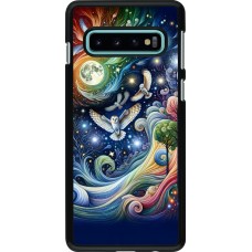 Samsung Galaxy S10 Case Hülle - Fliegender Blumen-Eule
