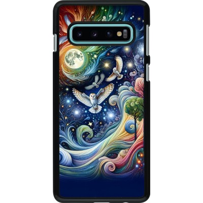 Samsung Galaxy S10 Case Hülle - Fliegender Blumen-Eule