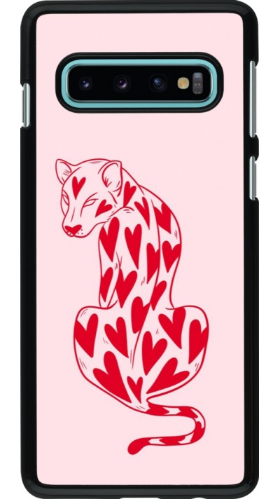 Coque Samsung Galaxy S10 - Leopard with hearts 2026