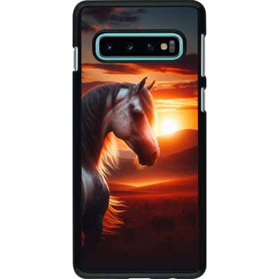 Samsung Galaxy S10 Case Hülle - Majestätischer Sonnenuntergang Pferd
