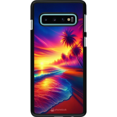 Samsung Galaxy S10 Case Hülle - Strand Sonnenuntergang auffällig