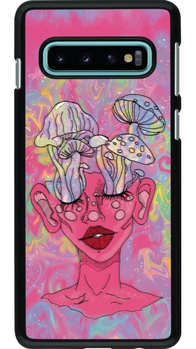 Samsung Galaxy S10 Case Hülle - Psychedelic pink mushroom