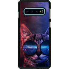 Hülle Samsung Galaxy S10 - Red Blue Cat Glasses