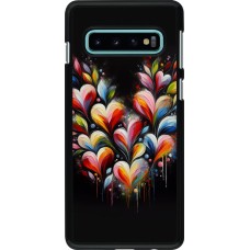 Samsung Galaxy S10 Case Hülle - Valentin 2024 Schwarzes Herz Abstrakt