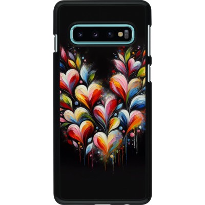 Samsung Galaxy S10 Case Hülle - Valentin 2024 Schwarzes Herz Abstrakt