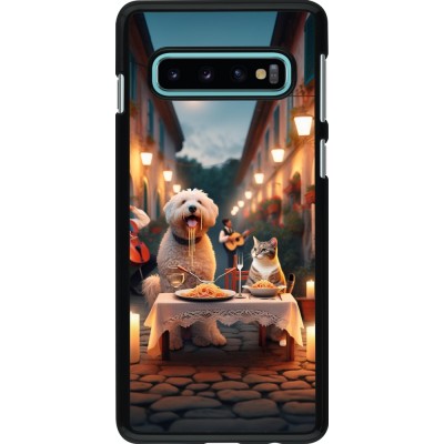 Samsung Galaxy S10 Case Hülle - Valentin 2024 Hund & Katze Kerzenlicht