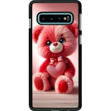 Samsung Galaxy S10 Case Hülle - Valentin 2024 Rosaroter Teddybär
