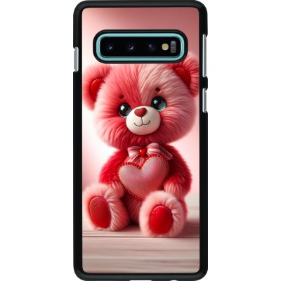 Samsung Galaxy S10 Case Hülle - Valentin 2024 Rosaroter Teddybär