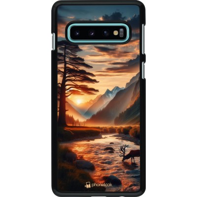 Samsung Galaxy S10 Case Hülle - Tal Sonnenuntergang Hirsch Baum
