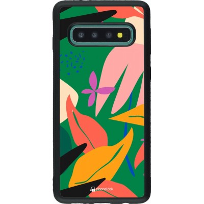 Hülle Samsung Galaxy S10 - Silikon schwarz Abstract Jungle